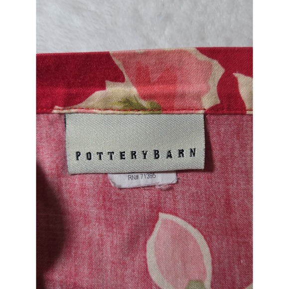 Pottery Barn "Red w/Pink Flowers" Standard Pillow Sham 100% Cotton - Picture 3 of 7